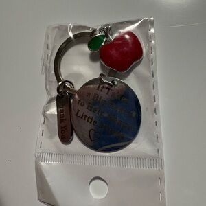 Red Apple Keychain with Inspirational Quote
